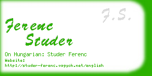 ferenc studer business card